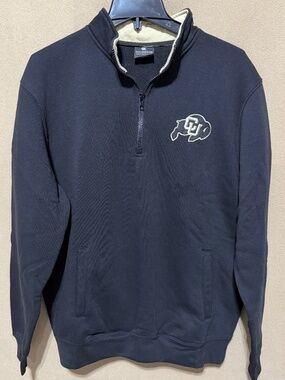 Colorado Buffaloes CU Colosseum Men's Medium 1/4 Zip Pullover Black Fleece